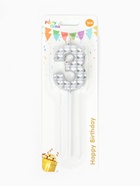 Свеча для торта «Элемент», цифра 3, серебро  (артикул 10959808)  большой выбор товаров оптом и в розницу по низким ценам с доставкой