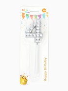 Свеча для торта «Элемент», цифра 4, серебро  (артикул 10959809)  большой выбор товаров оптом и в розницу по низким ценам с доставкой