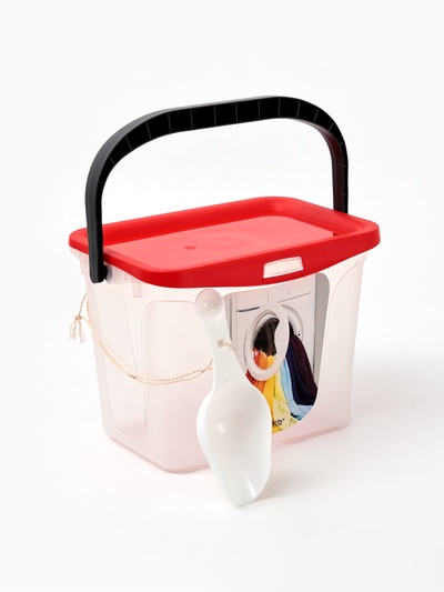 УЦЕНКА Контейнер для стирального порошка, 6 л, 28.7×20×20 см, красный