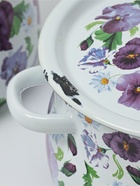 УЦЕНКА Набор кастрюль №10 (4 л, 5.5 л) белый «Анютины глазки» - Фото 2