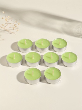 Набор свечей ароматических чайных «Лайм и мята», 9 шт.  (артикул 11003998)  большой выбор товаров оптом и в розницу по низким ценам с доставкой