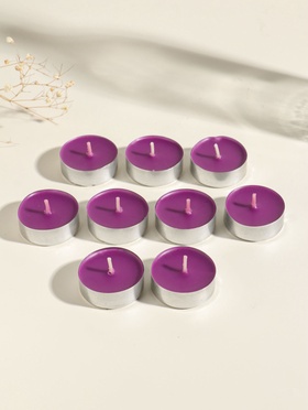 Набор свечей ароматических чайных «Чёрный чай и слива», 9 шт.  (артикул 11004005)  большой выбор товаров оптом и в розницу по низким ценам с доставкой