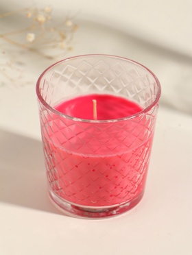 Ароматическая свеча в стакане «Гуава и клубника», 8×8.5 см, 30 ч  (артикул 11004009)  большой выбор товаров оптом и в розницу по низким ценам с доставкой