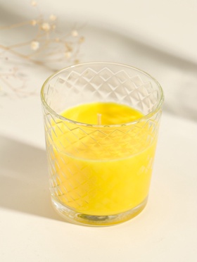 Ароматическая свеча в стакане «Ананас и имбирь», 8×8.5 см, 30 ч  (артикул 11004011)  большой выбор товаров оптом и в розницу по низким ценам с доставкой