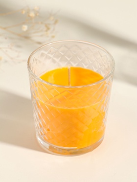 Ароматическая свеча в стакане «Цитрус и грейпфрут», 8×8.5 см, 30 ч  (артикул 11004021)  большой выбор товаров оптом и в розницу по низким ценам с доставкой