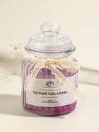 Ароматическая свеча в банке «Чёрный чай и слива», 180 г, 45 ч  (артикул 11004026)  большой выбор товаров оптом и в розницу по низким ценам с доставкой