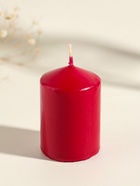 Набор: свеча - цилиндр «Интерьерный», 4 шт., 6×4 см, 10 ч, бордовый - Фото 2