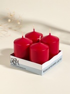 Набор: свеча - цилиндр «Интерьерный», 4 шт., 6×4 см, 10 ч, бордовый - Фото 4