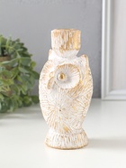 Подсвечник на 1 свечу «Филин. Золотые круги», d=2.2 см, полистоун, 7×6.5×14 см  (артикул 10875757)  большой выбор товаров оптом и в розницу по низким ценам с доставкой