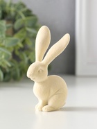 Фигурка полистоун, флок «Белый заяц», 3×4.5×8.5 см  (артикул 10915753)  большой выбор товаров оптом и в розницу по низким ценам с доставкой
