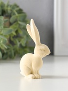 Фигурка полистоун, флок «Белый заяц», 3×4.5×8.5 см  (артикул 10915753)  большой выбор товаров оптом и в розницу по низким ценам с доставкой