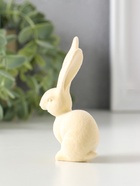Фигурка полистоун, флок «Белый заяц», 3×4.5×8.5 см  (артикул 10915753)  большой выбор товаров оптом и в розницу по низким ценам с доставкой