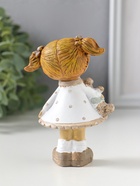 Фигурка полистоун «Девочка с хвостиками в белом платье в горох, с барашком», 6.5×5×10 см  (артикул 10915763)  большой выбор товаров оптом и в розницу по низким ценам с доставкой