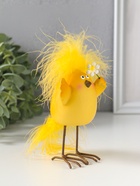 Фигурка полистоун «Цыплёнок с хохолком, с цветочком», 6.5×5×11.5 см  (артикул 10915771)  большой выбор товаров оптом и в розницу по низким ценам с доставкой