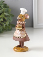 Фигурка полистоун «Мышка-пекарь в тёмном платье, с хлебом», 6×4.5×13 см  (артикул 10915779)  большой выбор товаров оптом и в розницу по низким ценам с доставкой