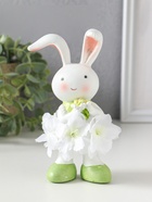 Фигурка полистоун «Зайка в цветочной юбочке, с букетиком», 9×8×14.5 см  (артикул 10915784)  большой выбор товаров оптом и в розницу по низким ценам с доставкой