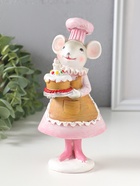 Фигурка полистоун «Мышка-кондитер в розовом платье и колпаке, с тортом», 8.5×6×17 см  (артикул 10915785)  большой выбор товаров оптом и в розницу по низким ценам с доставкой