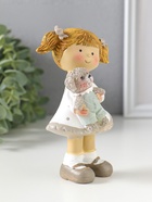 Фигурка полистоун «Девочка с хвостиками в белом платье в горох, с щенком», 8.5×5.5×13 см  (артикул 10915786)  большой выбор товаров оптом и в розницу по низким ценам с доставкой
