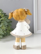 Фигурка полистоун «Девочка с хвостиками в белом платье в горох, с щенком», 8.5×5.5×13 см  (артикул 10915786)  большой выбор товаров оптом и в розницу по низким ценам с доставкой