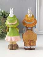 Набор фигурок 2 шт. полистоун «Малыши в соломенных шляпках, с зайчатами», 5.5×6×14 см  (артикул 10915795)  большой выбор товаров оптом и в розницу по низким ценам с доставкой