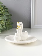 Фигурка - подставка для колец «Лебедь с малышом», керамика, белая, 10×10×7 см  (артикул 10925439)  большой выбор товаров оптом и в розницу по низким ценам с доставкой
