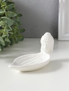 Подставка для благовоний керамика «Голова Будды», белая, 12×6.5×6 см  (артикул 10925441)  большой выбор товаров оптом и в розницу по низким ценам с доставкой