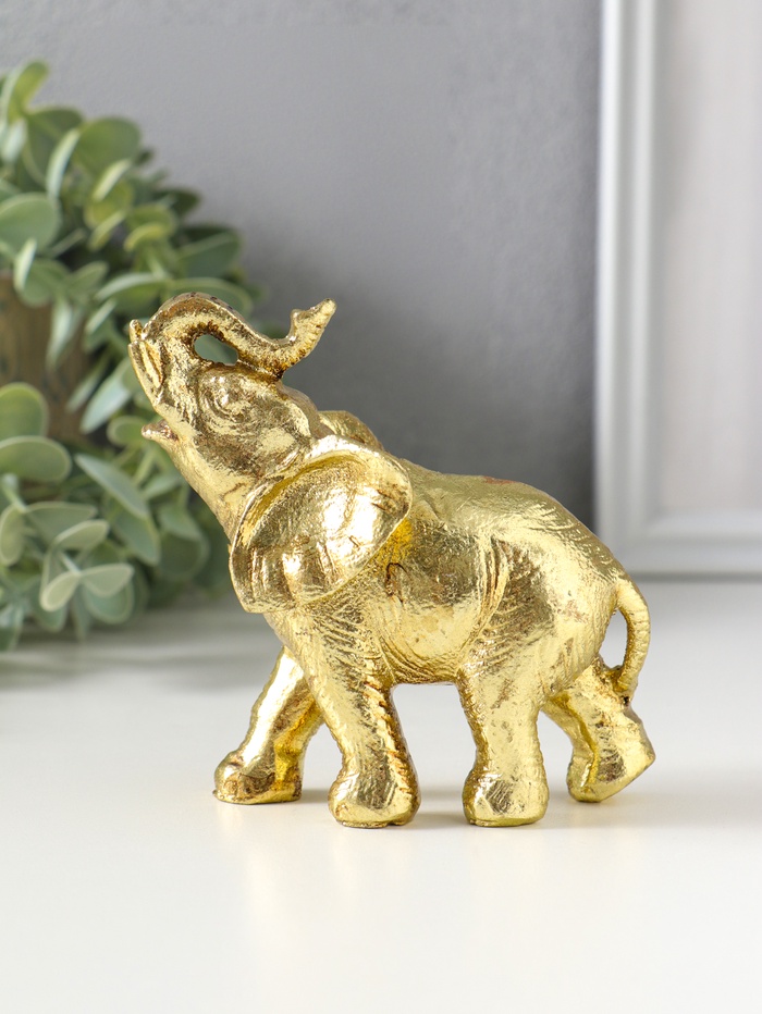 Фигурка полистоун «Золотой слонёнок», 10×5×9.5 см