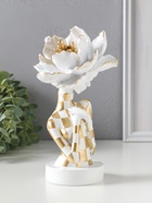 Бюст полистоун «Девушка с белым цветком, в клетчатом наряде», бело-золотой, 11×11×20 см  (артикул 10928577)  большой выбор товаров оптом и в розницу по низким ценам с доставкой