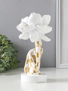 Бюст полистоун «Девушка с белым цветком, в клетчатом наряде», бело-золотой, 11×11×20 см  (артикул 10928577)  большой выбор товаров оптом и в розницу по низким ценам с доставкой