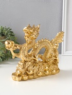 Нэцкэ фигурка полистоун «Дракон с шаром на монетах», под золото, 21×16.5×6 см  (артикул 10928578)  большой выбор товаров оптом и в розницу по низким ценам с доставкой