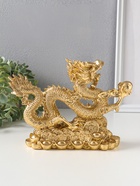 Нэцкэ фигурка полистоун «Дракон с шаром на монетах», под золото, 21×16.5×6 см  (артикул 10928578)  большой выбор товаров оптом и в розницу по низким ценам с доставкой