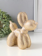 Сувенир полистоун "Воздушный шарик - собачка, в клеточку" золото 15х6,7х15 см - Фото 2