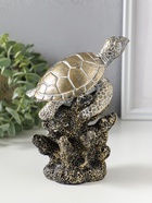 Фигурка полистоун «Морская черепаха в кораллах», бронза с белой патиной, 11.5×10.5×16 см  (артикул 10928581)  большой выбор товаров оптом и в розницу по низким ценам с доставкой