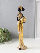 Фигура полистоун «Африканка с кувшином, с повязкой в волосах», бело-золотой, 9×8×37.5 см  (артикул 10928582)  большой выбор товаров оптом и в розницу по низким ценам с доставкой