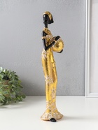 Фигура полистоун «Африканка с кувшином, с повязкой в волосах», бело-золотой, 9×8×37.5 см  (артикул 10928582)  большой выбор товаров оптом и в розницу по низким ценам с доставкой