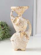 Подсвечник на 1 свечу «Слоны. Золотые круги», d=8 см, полистоун, 12×10×24 см  (артикул 10928583)  большой выбор товаров оптом и в розницу по низким ценам с доставкой