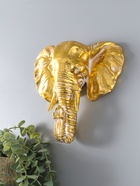 Панно настенное полистоун «Слон», интерьерный декор, золото с патиной, 22×7.5×22 см - Фото 2