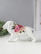 Фигура полистоун «Белый лев в розовых цветах», 30×8.5×17 см  (артикул 10928586)  большой выбор товаров оптом и в розницу по низким ценам с доставкой