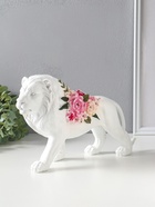 Фигура полистоун «Белый лев в розовых цветах», 30×8.5×17 см  (артикул 10928586)  большой выбор товаров оптом и в розницу по низким ценам с доставкой