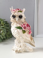 Фигура полистоун «Белая сова в цветах», 13×10×22 см  (артикул 10928587)  большой выбор товаров оптом и в розницу по низким ценам с доставкой