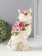 Фигура полистоун «Белая сова в цветах», 13×10×22 см  (артикул 10928587)  большой выбор товаров оптом и в розницу по низким ценам с доставкой