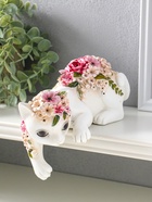Фигура настольная полистоун «Белая кошка в цветах», на полку, 21×10.5×12.8 см  (артикул 10928589)  большой выбор товаров оптом и в розницу по низким ценам с доставкой