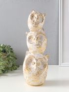 Фигура полистоун «Три совы - пирамида. Золотые круги», 11.5×11.5×32 см  (артикул 10928591)  большой выбор товаров оптом и в розницу по низким ценам с доставкой