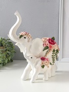 Фигура полистоун «Белый слон со слонёнком в цветах», 25.4×13.8×29.2 см  (артикул 10928592)  большой выбор товаров оптом и в розницу по низким ценам с доставкой