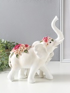 Фигура полистоун «Белый слон со слонёнком в цветах», 25.4×13.8×29.2 см  (артикул 10928592)  большой выбор товаров оптом и в розницу по низким ценам с доставкой