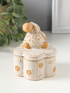 Шкатулка для украшений керамика «Кудряш бараш», беж, 7.9×7.9×9.5 см - Фото 2