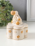 Шкатулка для украшений керамика «Кудряш бараш», беж, 7.9×7.9×9.5 см - Фото 7