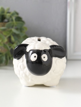 Копилка для денег керамика «Черноносая овечка», 12.6×9.2×7.6 см  (артикул 10925448)  большой выбор товаров оптом и в розницу по низким ценам с доставкой