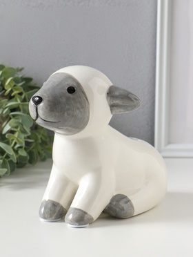 Копилка для денег керамика «Барашек в пижамке с капюшоном», 16×13×19.5 см  (артикул 10925449)  большой выбор товаров оптом и в розницу по низким ценам с доставкой