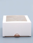 Коробка кондитерская для макарун, с ложементом и окном, белая 18×10.7×5.5 с м  (артикул 11000047)  большой выбор товаров оптом и в розницу по низким ценам с доставкой